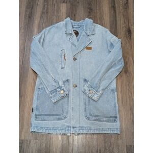 Haka Honu Denim Chore Coat Western Style Jacket‎ Unique Lining Size XS (Read)
